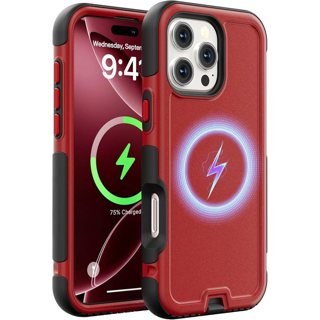 For MagSafe Heavy-Duty Armor Phone Case For IPhone 16/15/14 Pro Max Plus Magnetic Charging Military Grade Drop Protection Cover